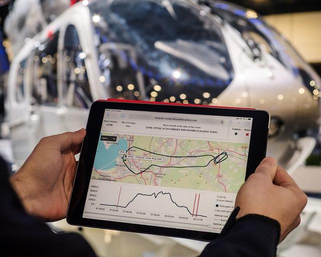 Airbus’ HFDM analytics service on a tablet. Airbus’ HFDM analytics service on a tablet.