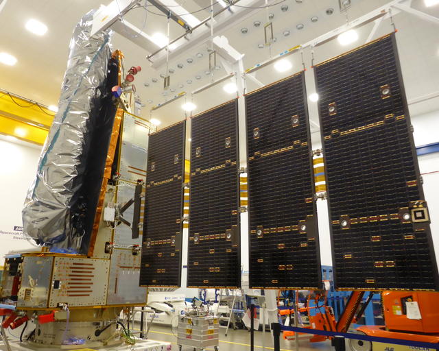 Biomass with its solar array deployed