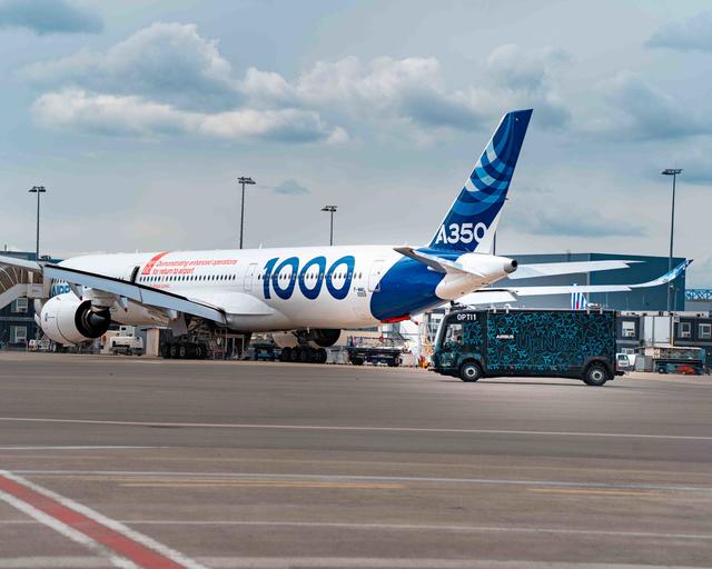 Optimate truck next to A350 Optimate truck next to A350