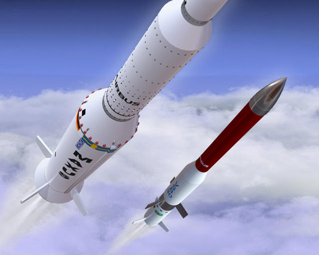 Sounding rockets Texus and Maxus in flight