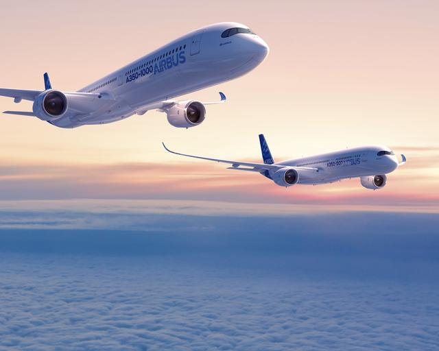 A350-900 and A350-100 in flight A350-900 and A350-100 in flight