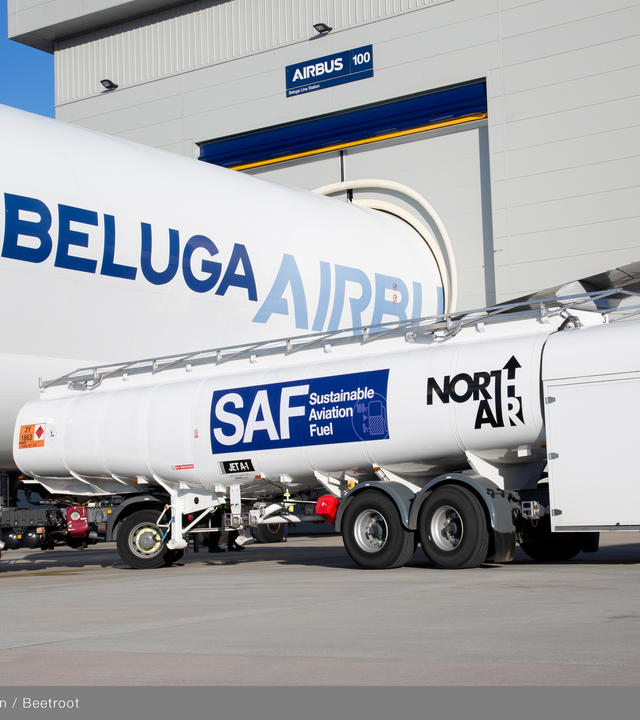 First Flight of a BelugaST in Broughton with SAF