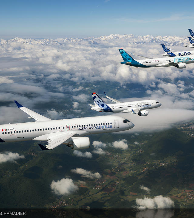 Airbus Commercial Aircraft formation flight