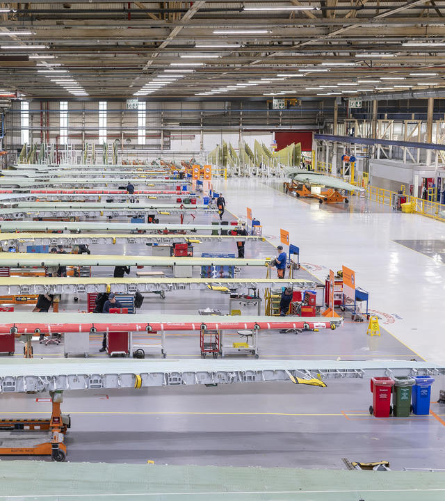 Airbus Broughton site hangar with new LED lighting