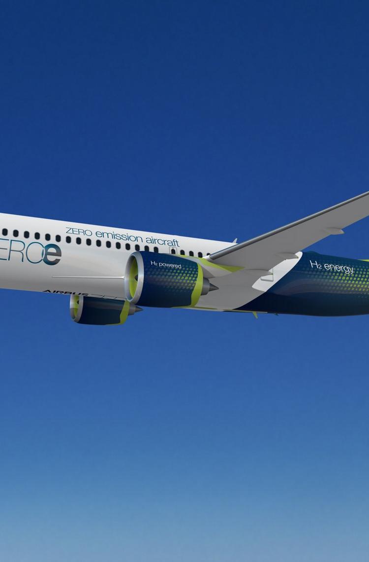 Two hybrid-hydrogen turbofan engines provide thrust. The liquid hydrogen storage and distribution system is located behind the rear pressure bulkhead.