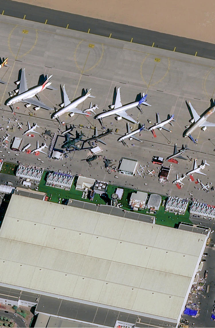 Dubai Airshow seen from space
