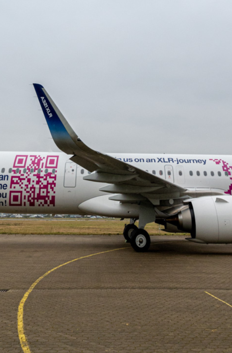 A321XLR FT3 received a giant QR-Code livery in February 2023