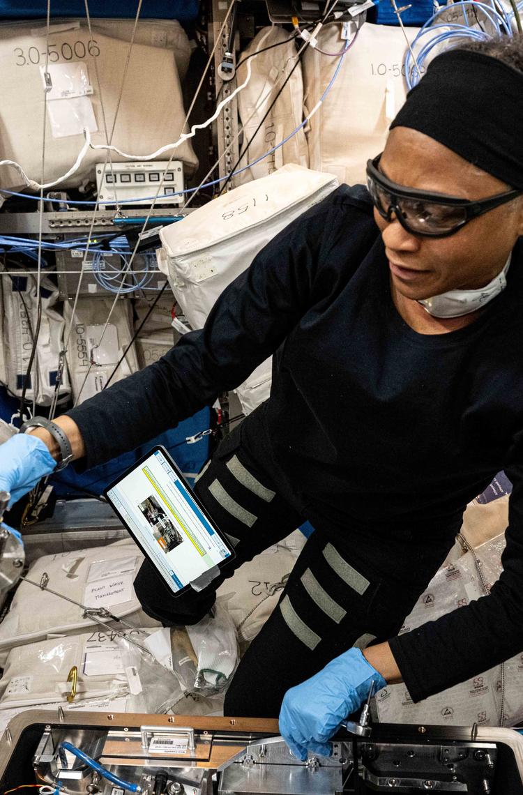 Worldfist metal 3D part printed on International Space Station with the Airbus-built printer © NASA (August 2024)
