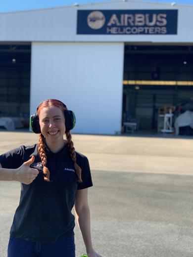 Stephanie, student internship on site picture