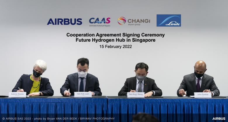 Airbus signs agreement to study hydrogen hub in Singapore - Signing