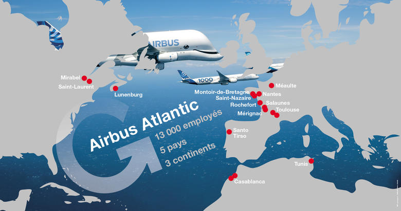 Airbus Atlantic Map french