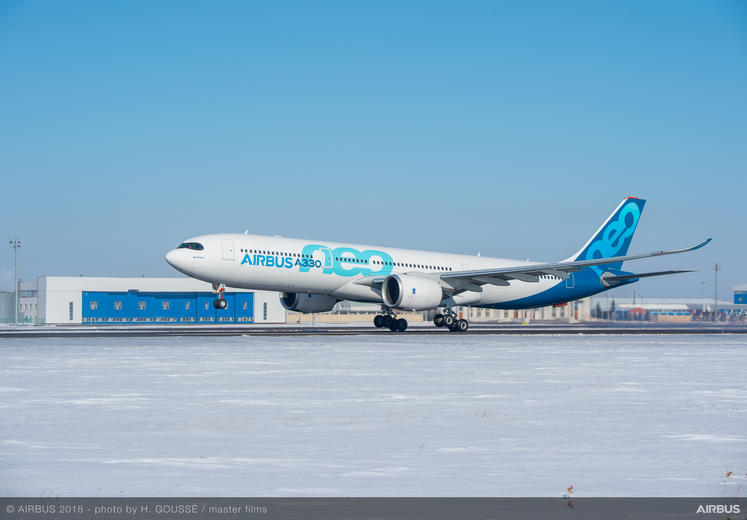 Versatility in action : A330neo taking off during cold weather testing campaign