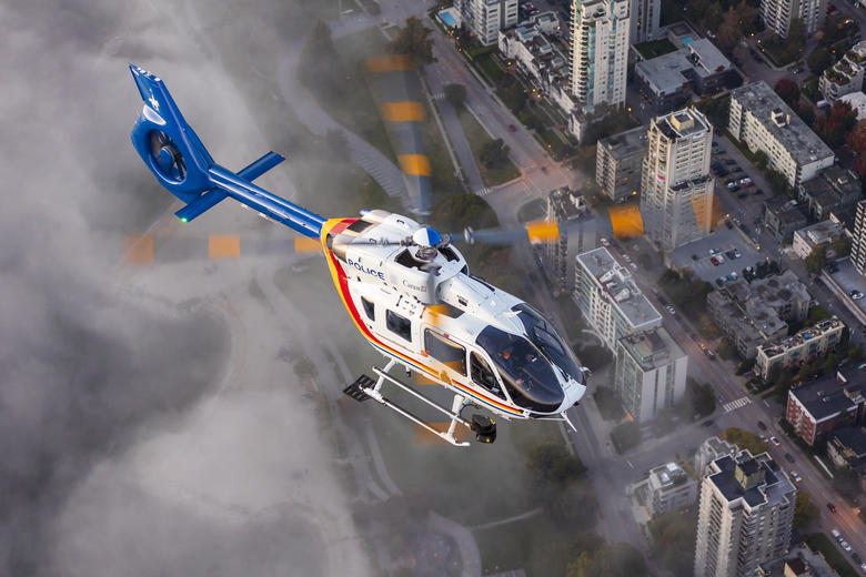 Helicopter in flight