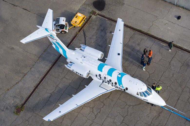 Airbus Upnext eXtra Performance Wing demonstrator First Flight aerial view