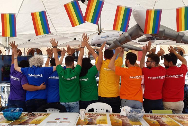 Airbus Pride Parade participants