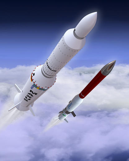 Sounding rockets Texus and Maxus in flight