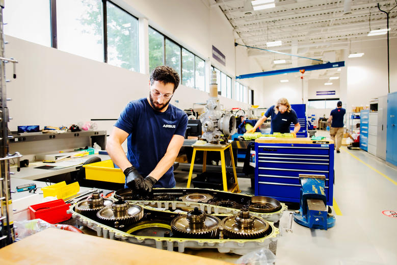 Airbus employees at work