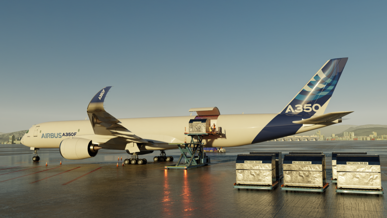 Ground A350F open largest cargo door