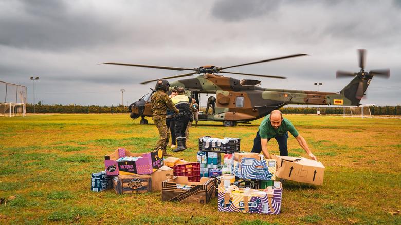 NH90s delivered vital supplies following the devastating floods in Spain