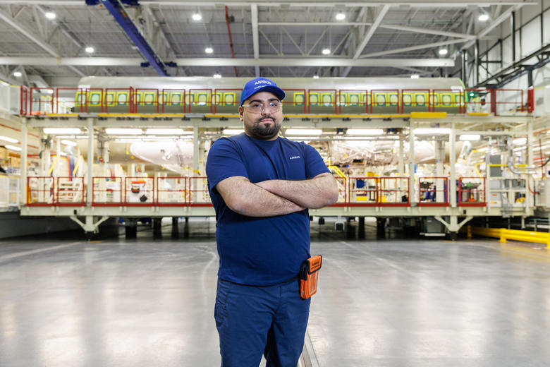 Airbus Faces-Samy, electrical assembler in Mirabel, Canada