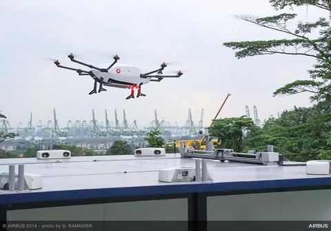 The Skyways drone in flight.