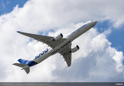 Airbus A350-1000 taking off at Paris Airshow 2019 - Day 1