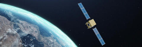 Galileo satellite orbiting Earth